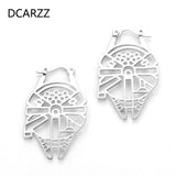 Star Earrings Plated Round Jewelry Drop Earrings Women Party