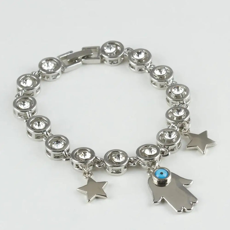 Star Fatma Hand Stone Metal Bracelet Patterns