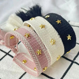 Adjustable Woven Arm Stacking Bracelet Jewelry Gift for Mom Sis
