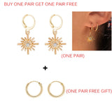 Star Hoop Earrings Coin Cross Tiny Huggie Hoops With Rhinestones