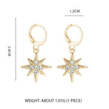 Star Hoop Earrings Coin Cross Tiny Huggie Hoops With Rhinestones