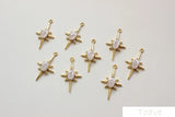 Star Inlaid Zircon Pendant Copper Plated 18K Real DIY Material