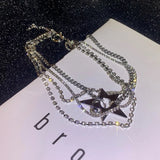 Star Layered Choker Y2k Jewelry Pentagram Chain Necklaces