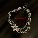 Star Layered Choker Y2k Jewelry Pentagram Chain Necklaces