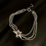 Star Layered Choker Y2k Jewelry Pentagram Chain Necklaces