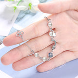 Moonstone Charm Wild Pearl 925 Silver Bracelet