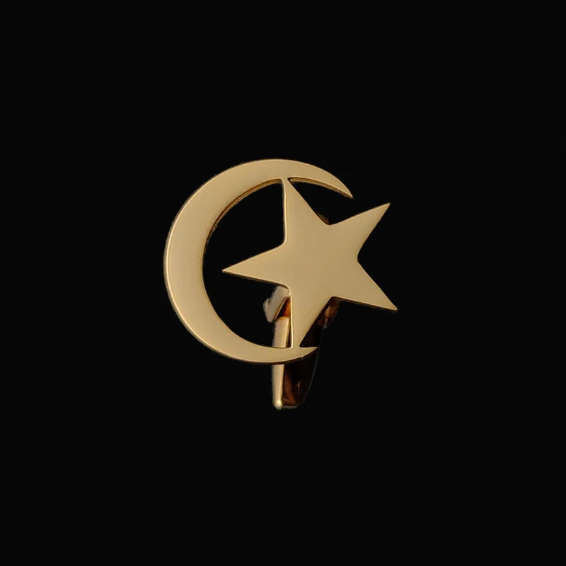 Islamic Star Moon Cufflinks Personalized Stainless Steel Father Gift