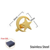 Islamic Star Moon Cufflinks Personalized Stainless Steel Father Gift