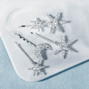 Star Moon Hairpins Clips Wedding Hair Accessories Rhinestone Hairgrips