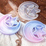Star Moon Plate Dish Storage Box Mirror Silicone Mold Crystal Epoxy Resin Mould