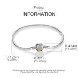 925 Silver Round Clasp Snake Chain Bracelet for Charm Beads