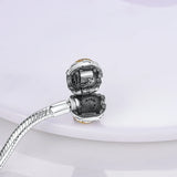 925 Silver Round Clasp Snake Chain Bracelet for Charm Beads