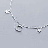 Star Moon Tassel 925 Silver Ankle Chain Bracelet For Women