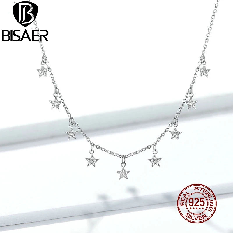 925 Silver Star Necklace for Women - Luminous Collar Jewelry
