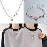 Star Necklaces Pearl Chokers Chain Y2k Jewelry Copper Material