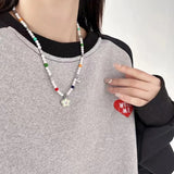 Star Necklaces Pearl Chokers Chain Y2k Jewelry Copper Material