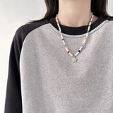 Star Necklaces Pearl Chokers Chain Y2k Jewelry Copper Material