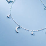 Star Of David And Moon Anklet 925 Sterling Silver Jewelry Anklets For Women