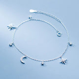 Star Of David And Moon Anklet 925 Sterling Silver Jewelry Anklets For Women