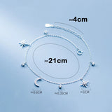 Star Of David And Moon Anklet 925 Sterling Silver Jewelry Anklets For Women