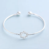 Star Of David Lucky Bangle Charm Bracelet 925 Sterling Plated