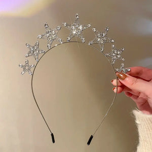 Star Princess Headband Love Heart Pendant Tassel Jewelry Bridal Crowns Tiaras