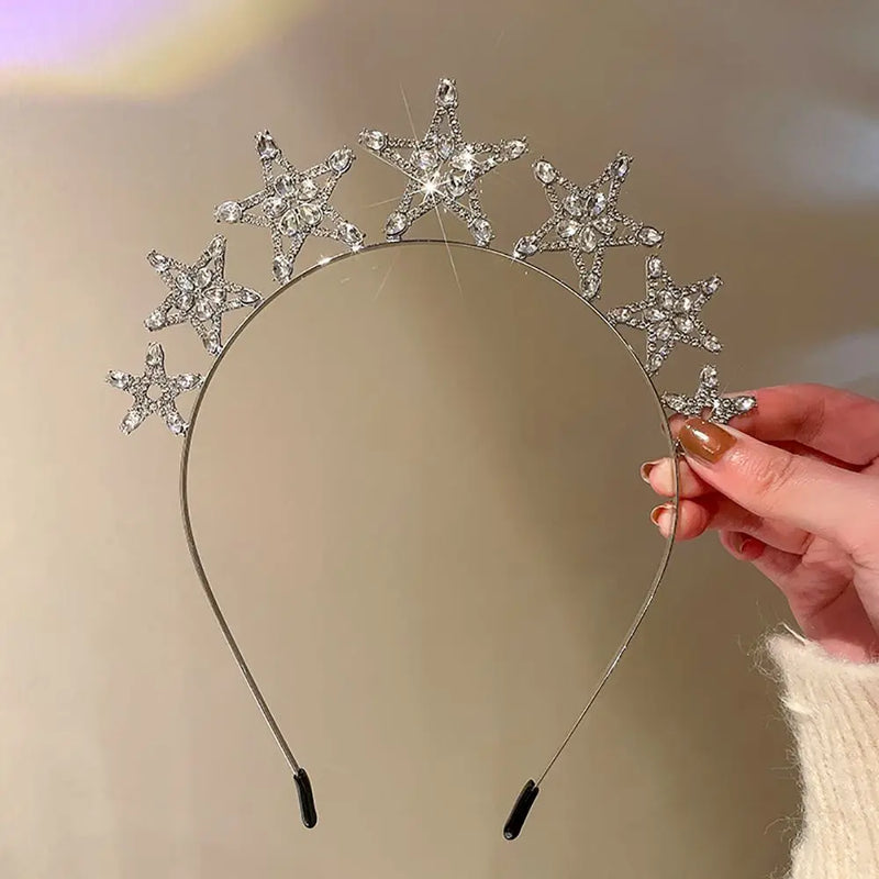 Star Princess Headband Love Heart Pendant Tassel Jewelry Bridal Crowns Tiaras