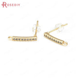 Star Rectangle 18K Brass and Zircon Stud Earrings Pins