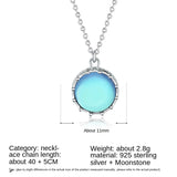 Star Sea S925 Silver Necklace Moonstone Pendant Wedding Gift
