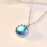 Star Sea S925 Silver Necklace Moonstone Pendant Wedding Gift