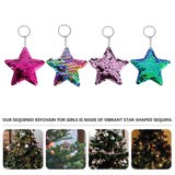 Star Sequin Keychain Backpack Keychain Glossy Christmas Star Keychain