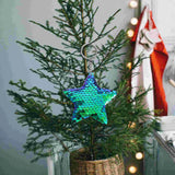Star Sequin Keychain Backpack Keychain Glossy Christmas Star Keychain