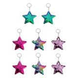 Star Sequin Keychain Backpack Keychain Glossy Christmas Star Keychain