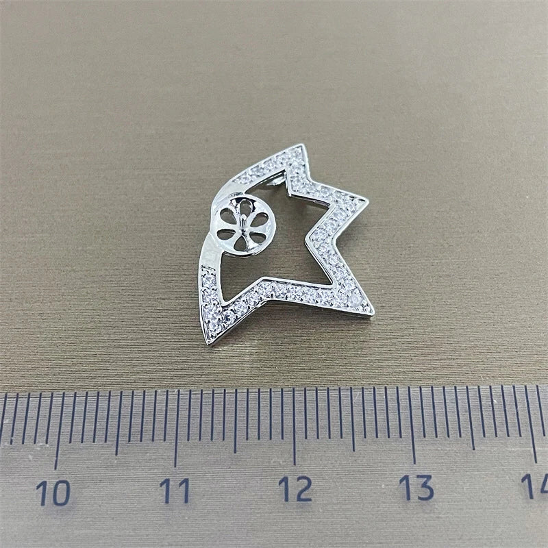 Star Shape Pendant Base Mount Finding for Pearls Corals Jade Crystal