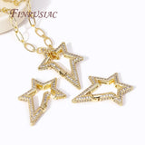 Star Spring Buckle, Zircon Carabiner Clasp Lock, 18K Plated Star Carabiner