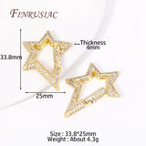 Star Spring Buckle, Zircon Carabiner Clasp Lock, 18K Plated Star Carabiner