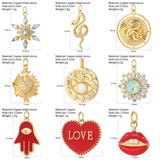 Sun Smiley Enamel Charms Bee CZ Geometric Charms for Jewelry Making