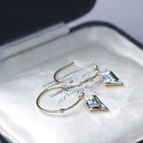 Aquamarine Diamond Stud Earrings S925 Sterling Silver