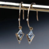 Aquamarine Diamond Stud Earrings S925 Sterling Silver