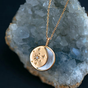 Fritillaria Star and Moon Necklace Pendant Female ins Style