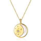 Fritillaria Star and Moon Necklace Pendant Female ins Style