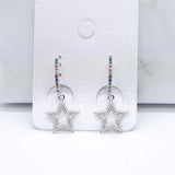 Silver Plated Star Crystal Earrings for Women