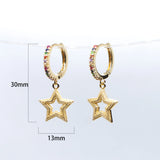 Silver Plated Star Crystal Earrings for Women
