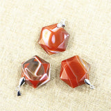 Star of David Agates Pendant Stone Necklace Hexagonal DIY Jewelry Making