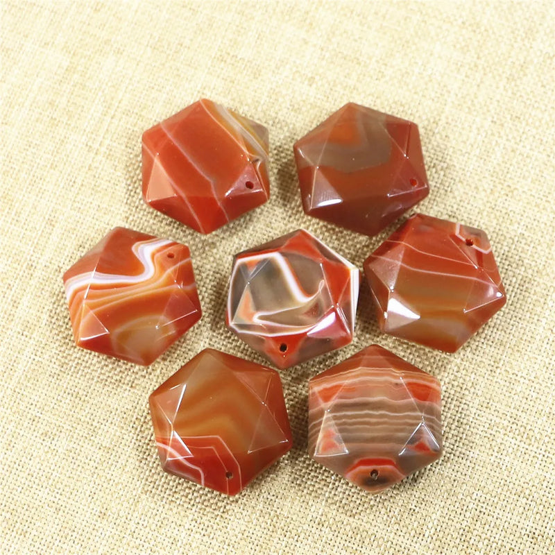 Star of David Agates Pendant Stone Necklace Hexagonal DIY Jewelry Making
