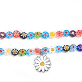 Glass Flower Daisy Necklace Fashionable Collarbone Chain