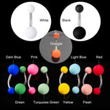 10pcs Rubber Painting Belly Ring Bar Earring Plastic Ball Navel Piercing