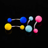 10pcs Rubber Painting Belly Ring Bar Earring Plastic Ball Navel Piercing