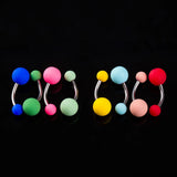 10pcs Rubber Painting Belly Ring Bar Earring Plastic Ball Navel Piercing