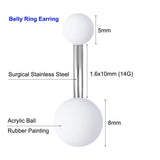 10pcs Rubber Painting Belly Ring Bar Earring Plastic Ball Navel Piercing